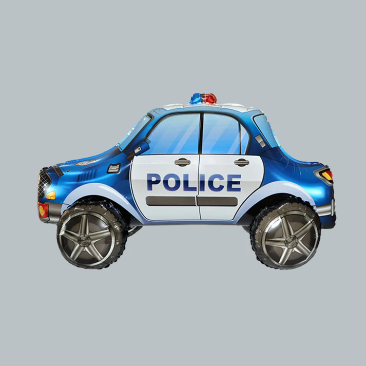 Police Car Button Foil Balloon