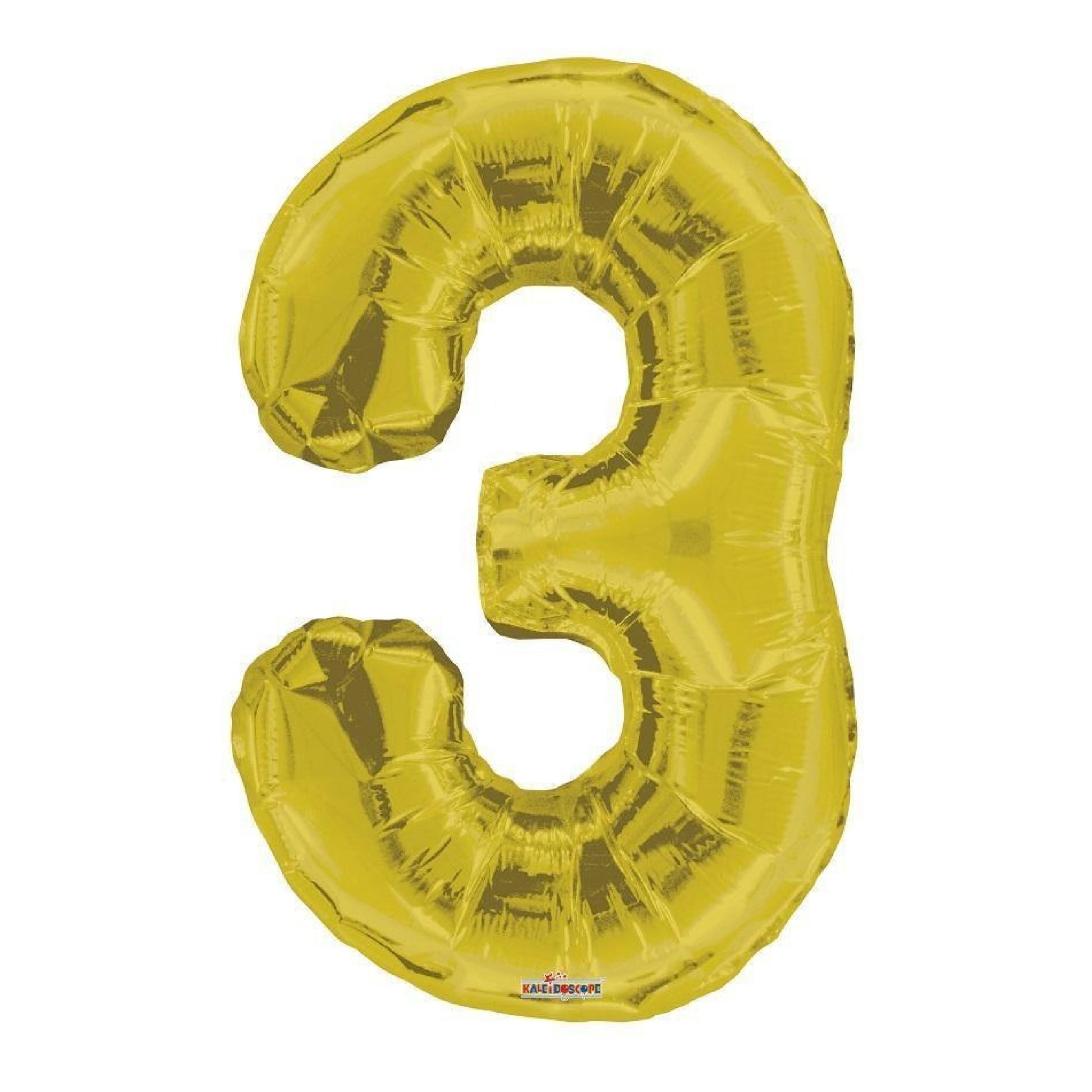 34 inch helium filled gold number balloon 3 