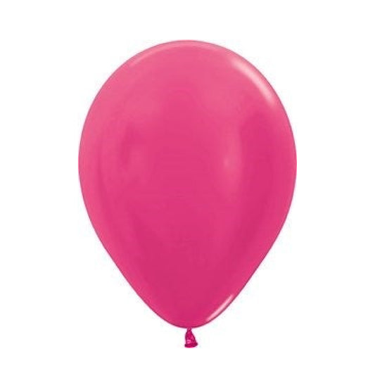 11 inch helium filled Deluxe Fuchsia latex balloon