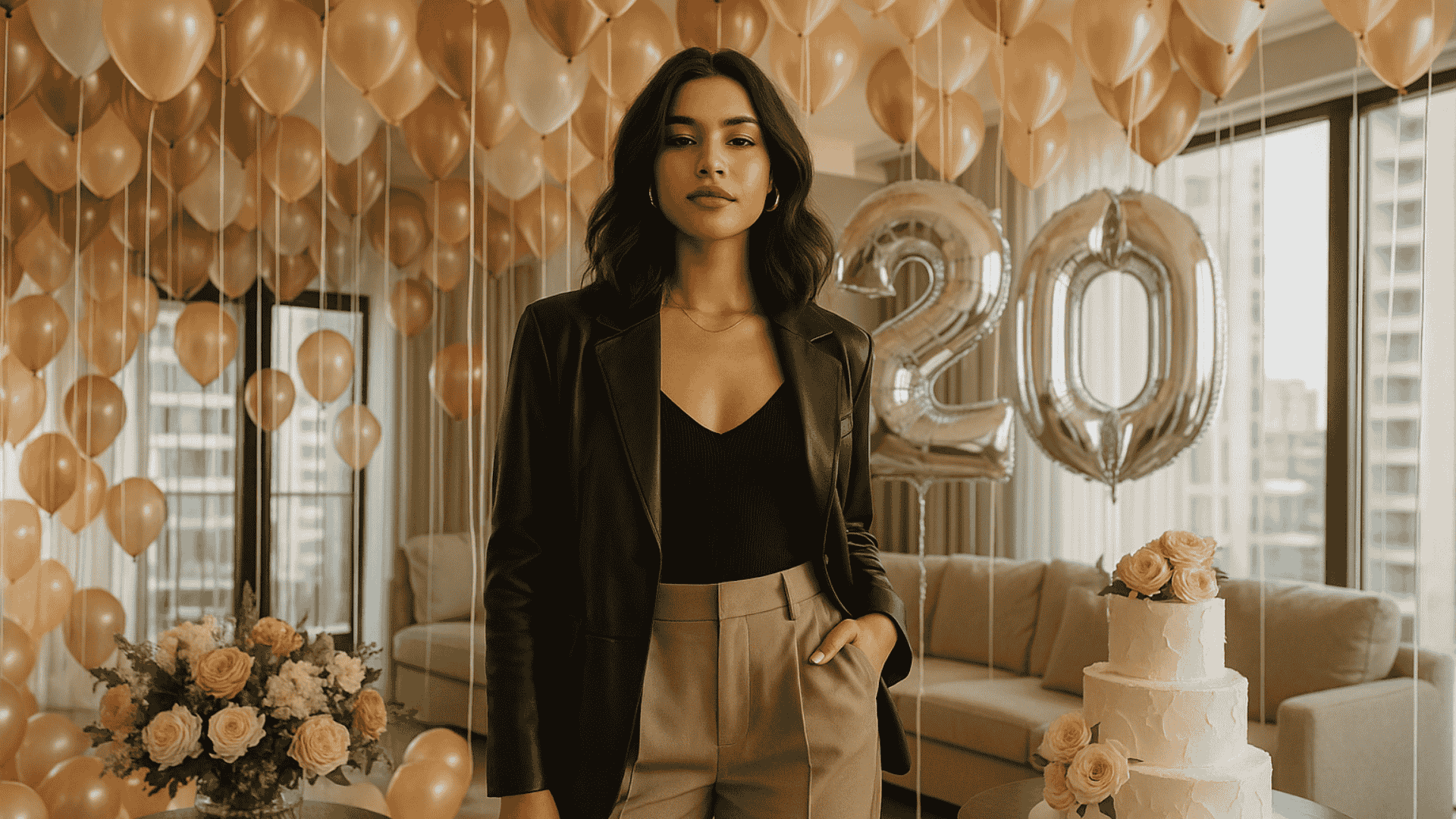 Load video: Video of One Up Balloons delivering luxury balloon bouquets, fresh flowers, and cakes across Canada.