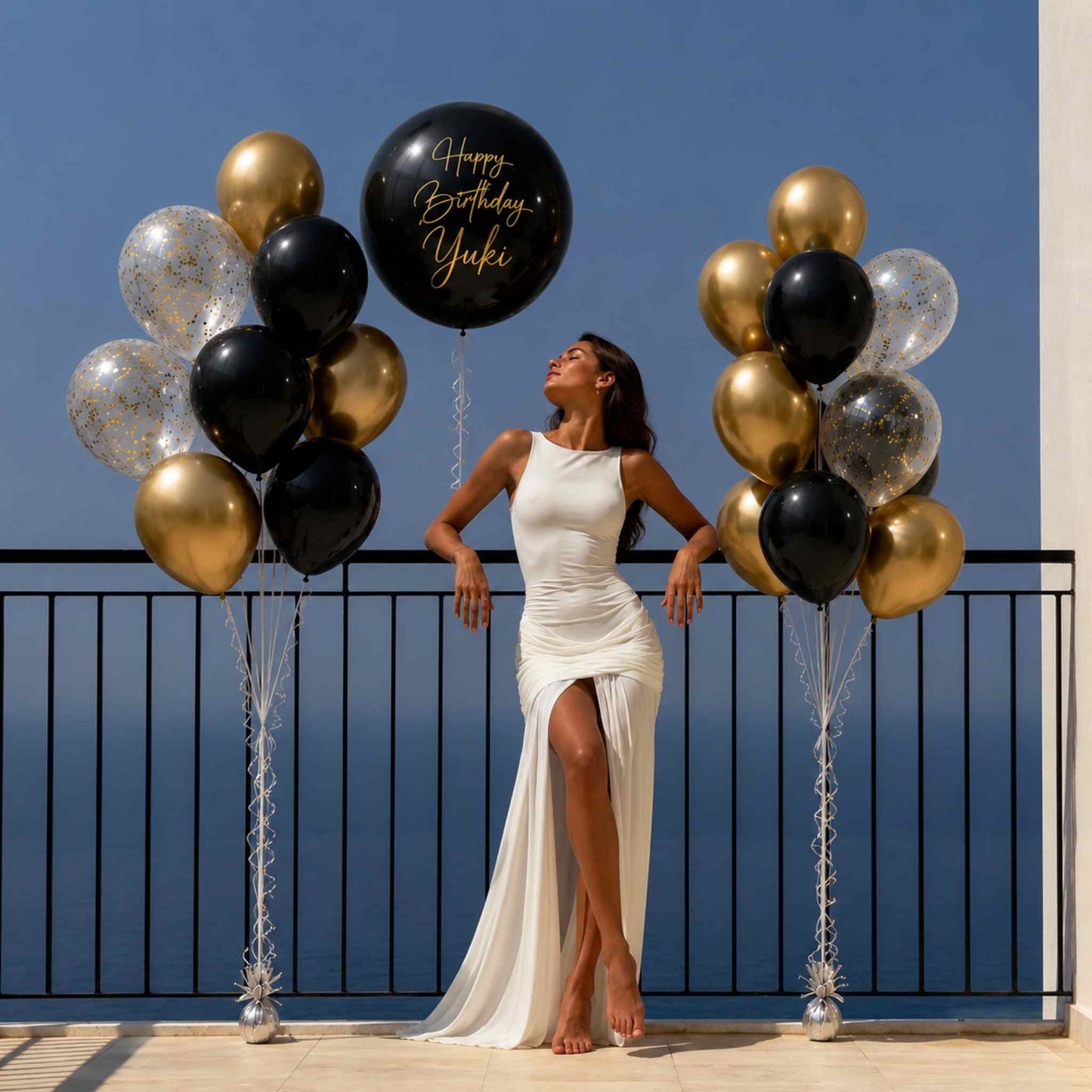 Golden Confetti Fun Balloon Bouquet