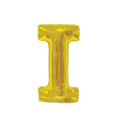 Letter I Gold Foil Balloon, 13-in, Air-Filled for Birthday/Graduation/Baby Shower/Wedding