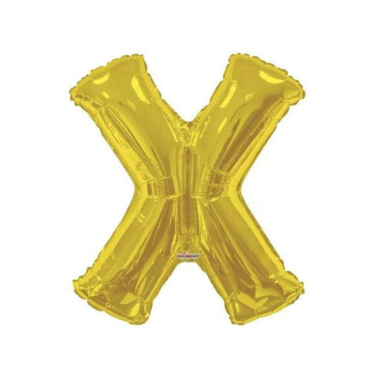 Letter X Gold Foil Balloon, 13-in, Air-Filled for Birthday/Graduation/Baby Shower/Wedding