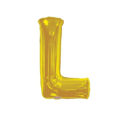 Letter L Gold Foil Balloon, 13-in, Air-Filled for Birthday/Graduation/Baby Shower/Wedding