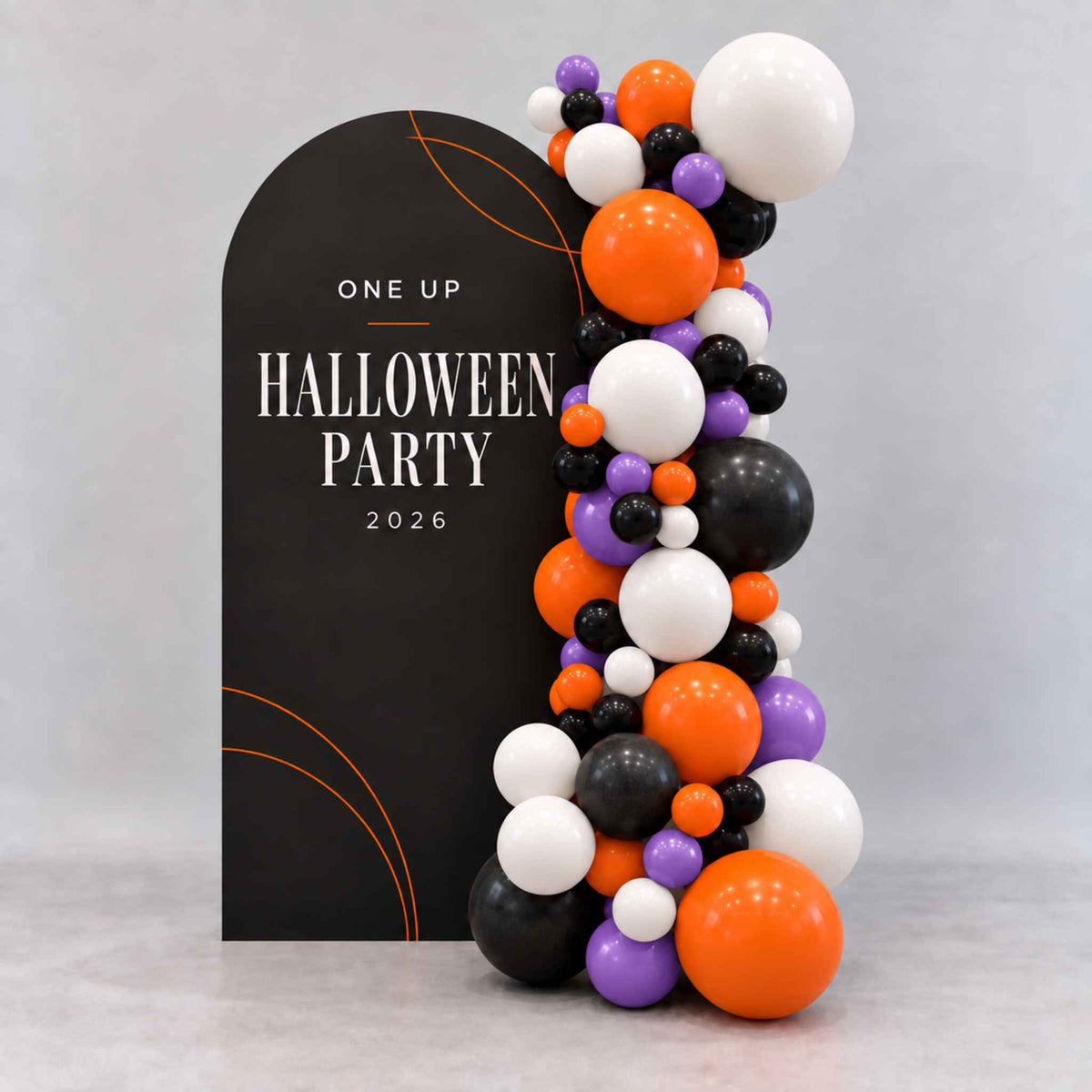 Halloween Custom Backdrop Balloon Set Up
