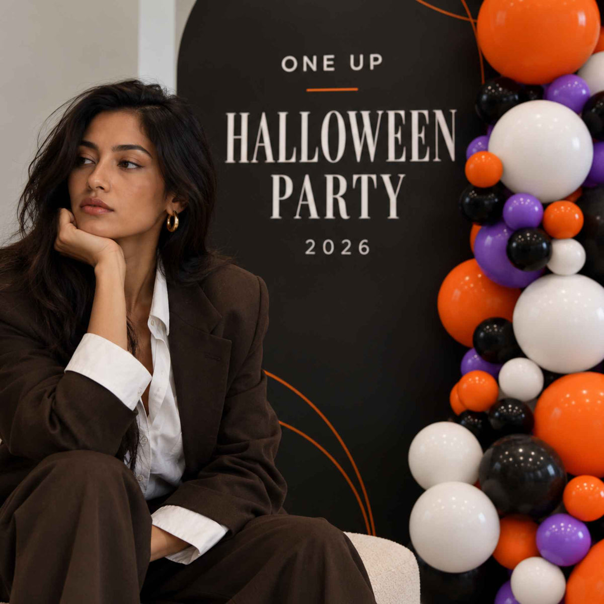 Halloween Custom Backdrop Balloon Set Up