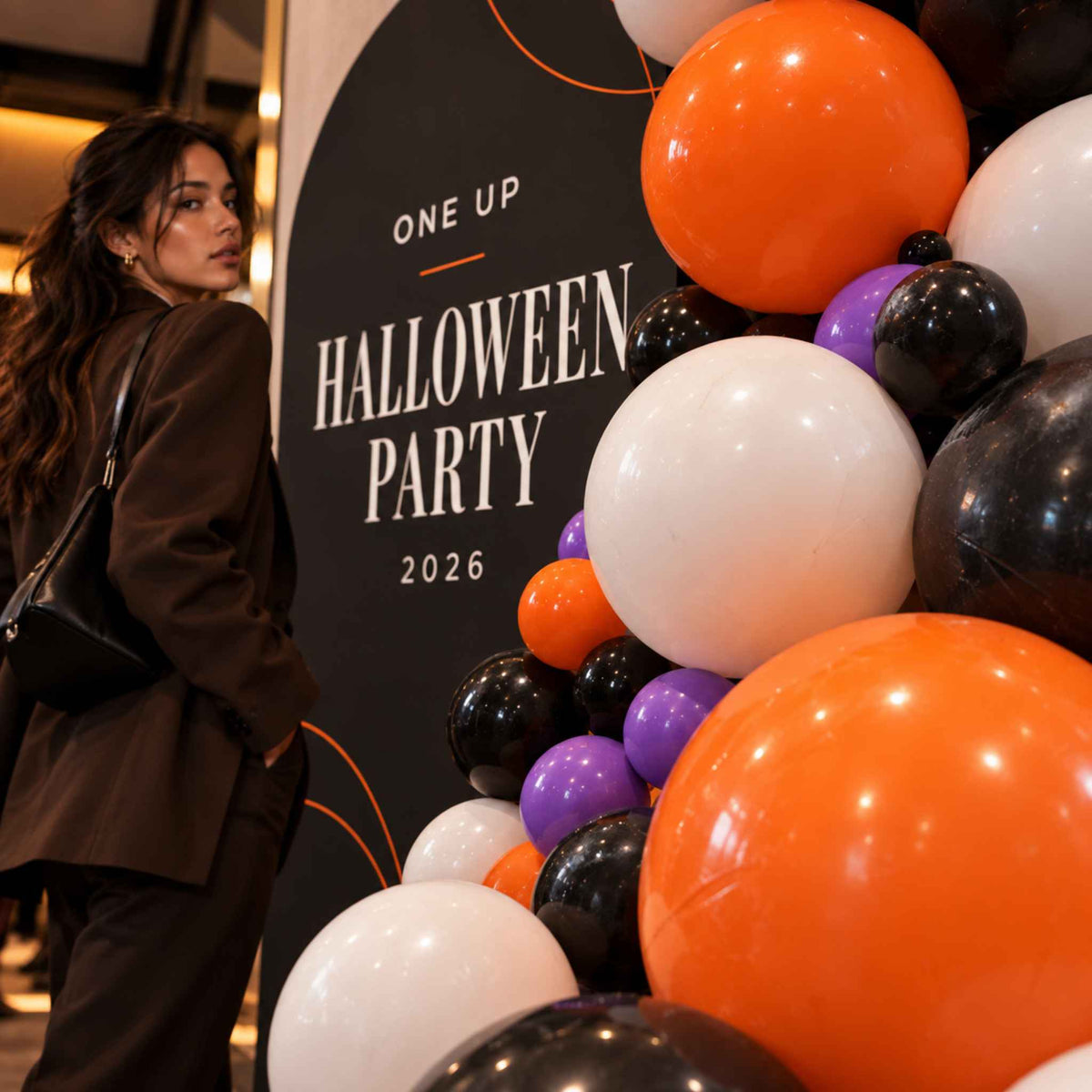 Halloween Custom Backdrop Balloon Set Up