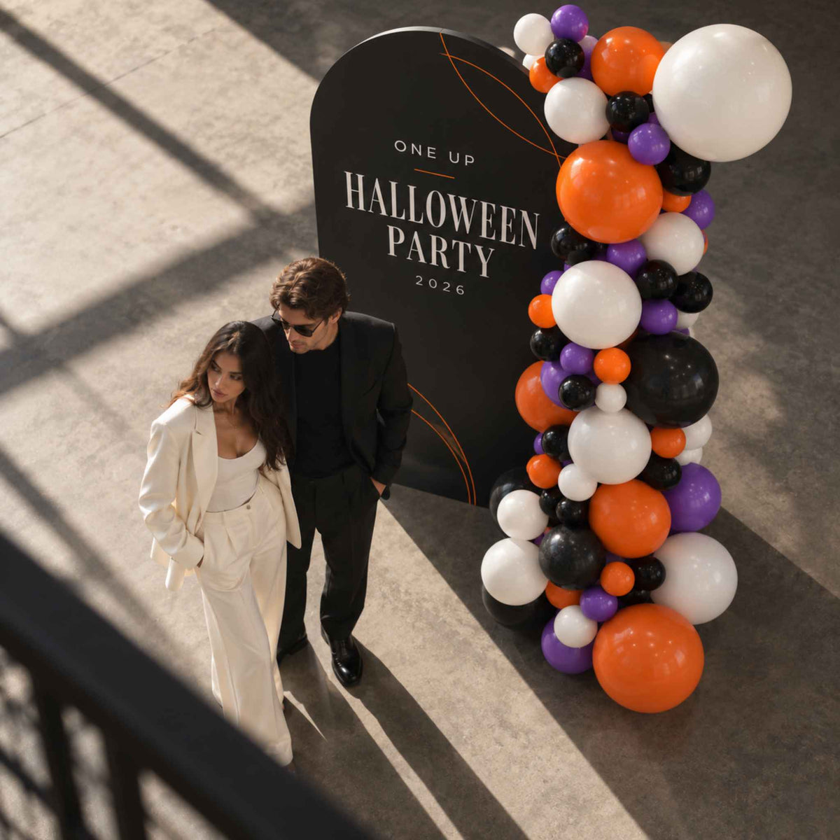 Halloween Custom Backdrop Balloon Set Up