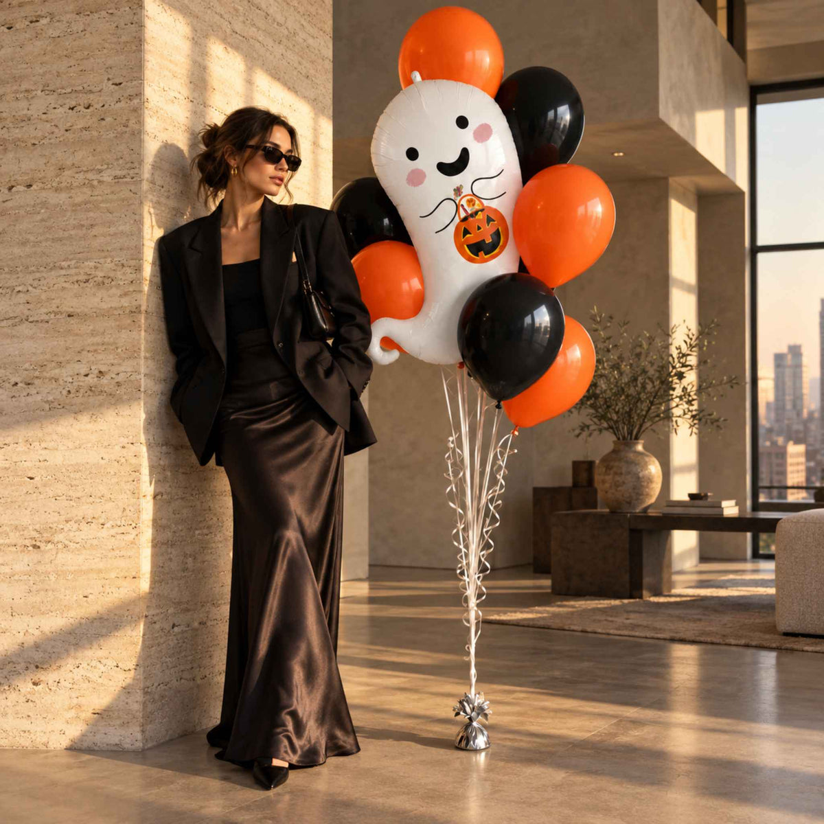 Halloween Classic Ghost Helium Balloon Bouquet