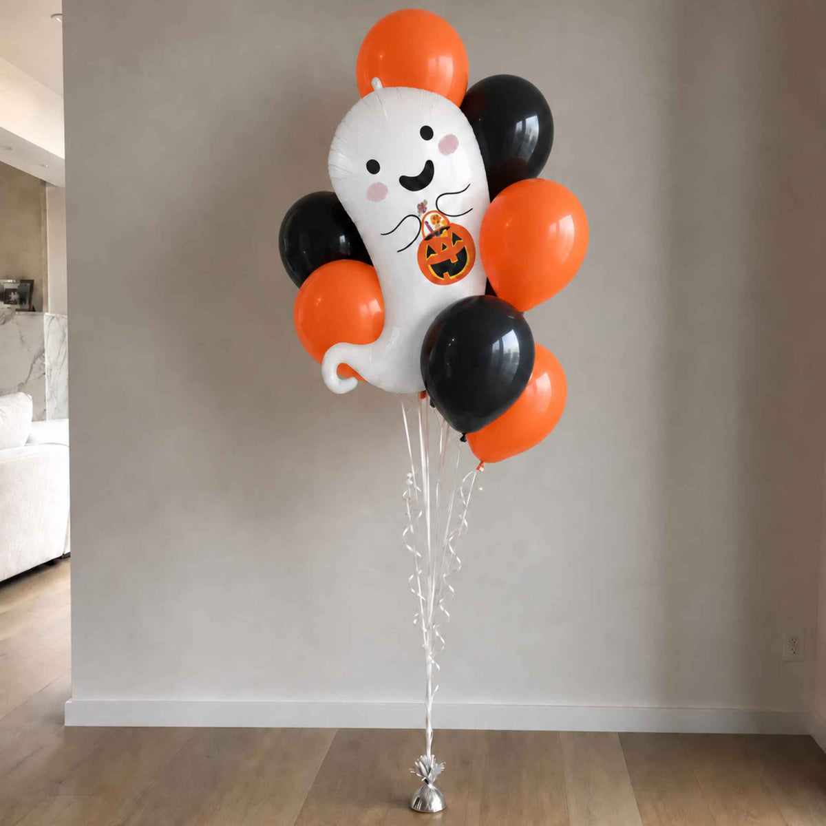 Halloween Classic Ghost Helium Balloon Bouquet