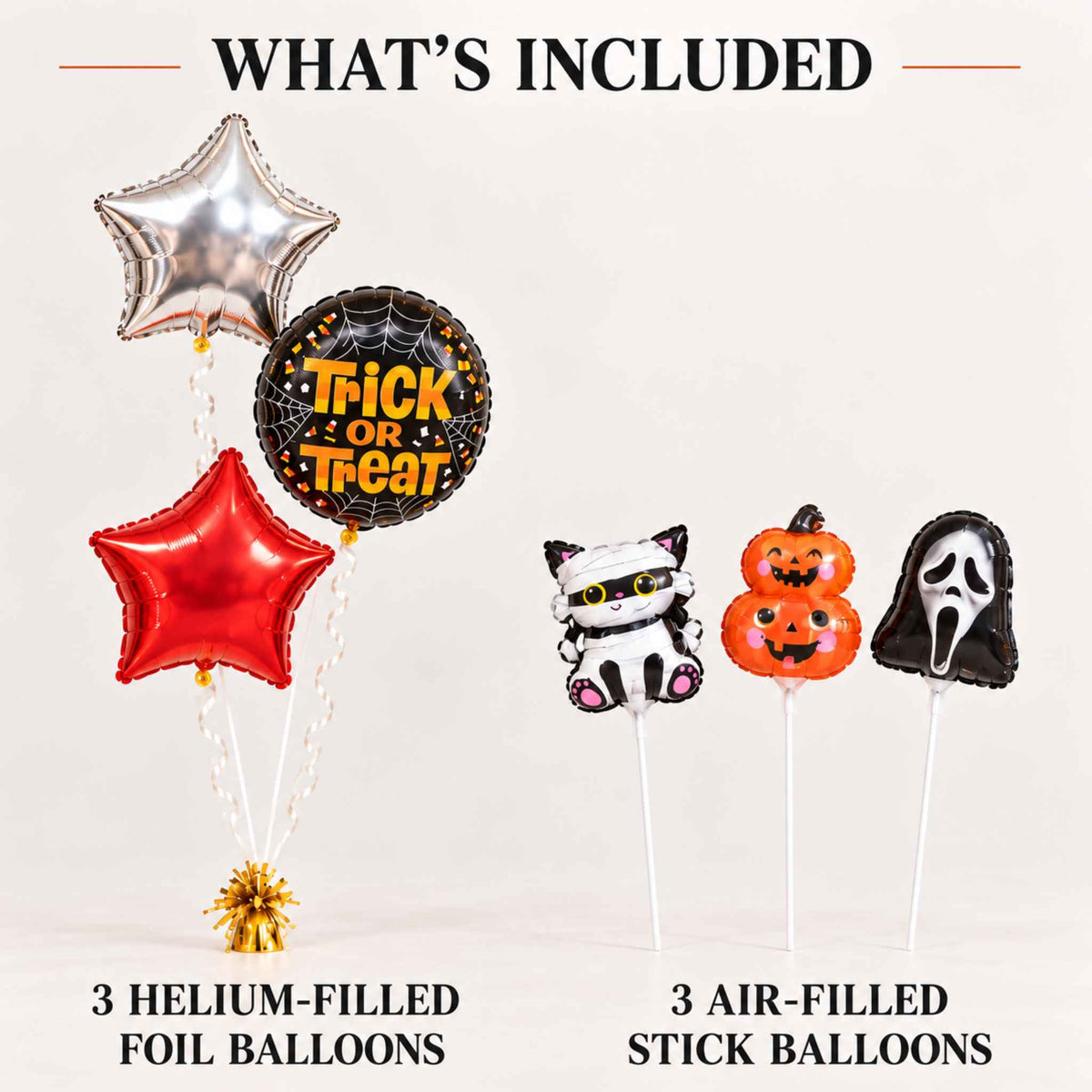 Trick Or Treat Inflated Halloween Balloon Bundle