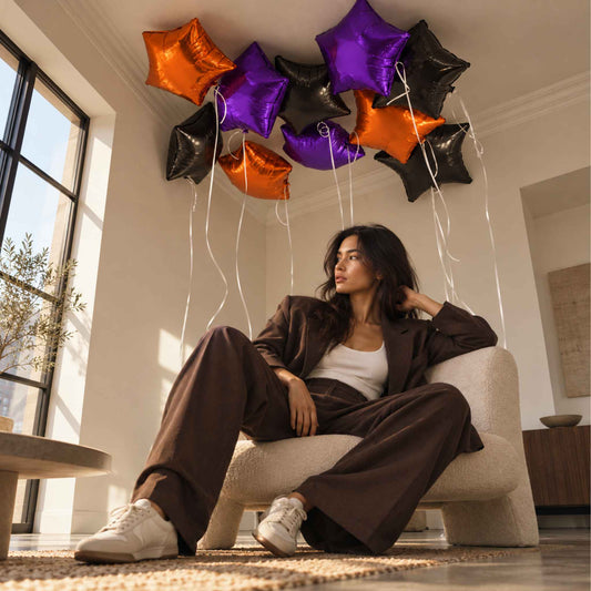 Halloween Colors 10 Helium Ceiling Star Balloons