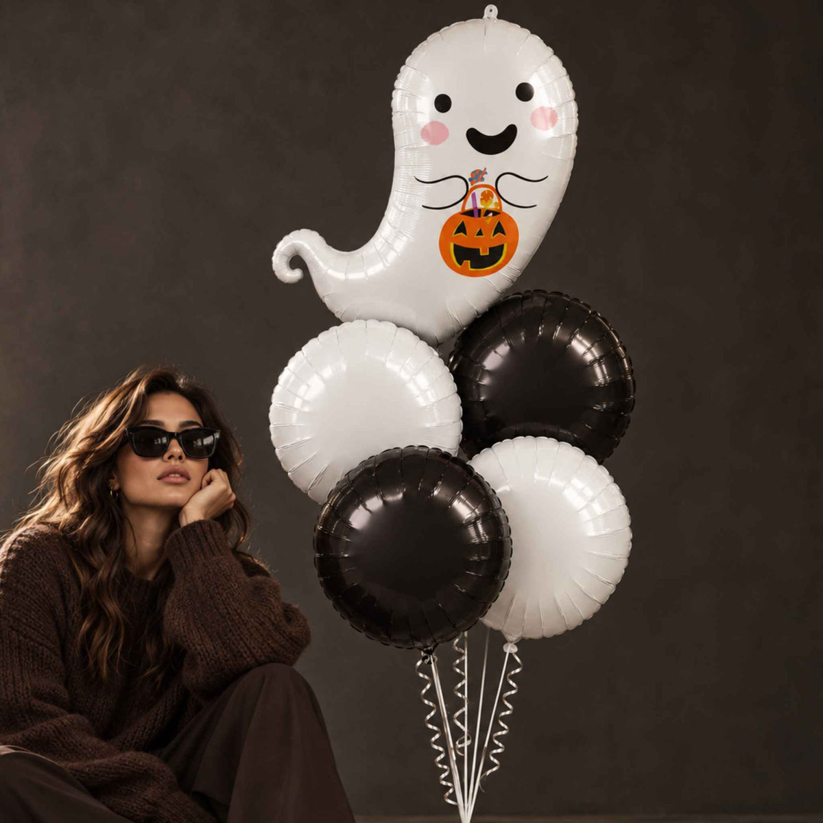 Halloween Ghost Cool Helium Balloon Bouquet