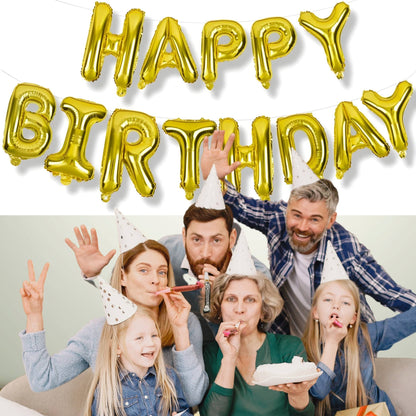 Happy Birthday Banner Gold Foil Letter