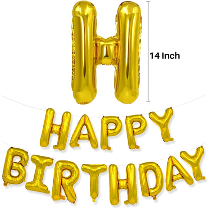 Happy Birthday Banner Gold Foil Letter