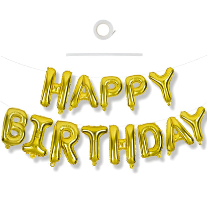 Happy Birthday Banner Gold Foil Letter