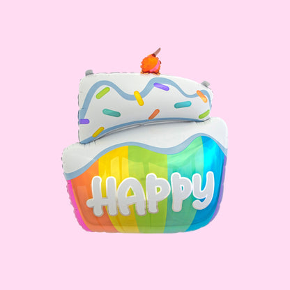 Large birthday cake foil balloon Helium Balloon Bouquet