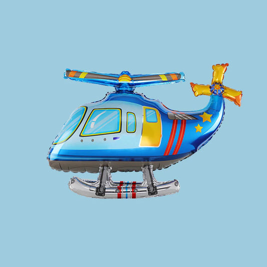 Helicopter Button Foil Balloon