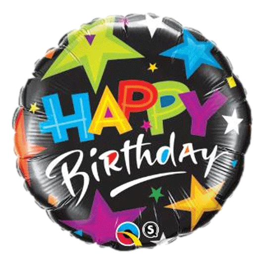 18” happy birthday foil balloon with helium