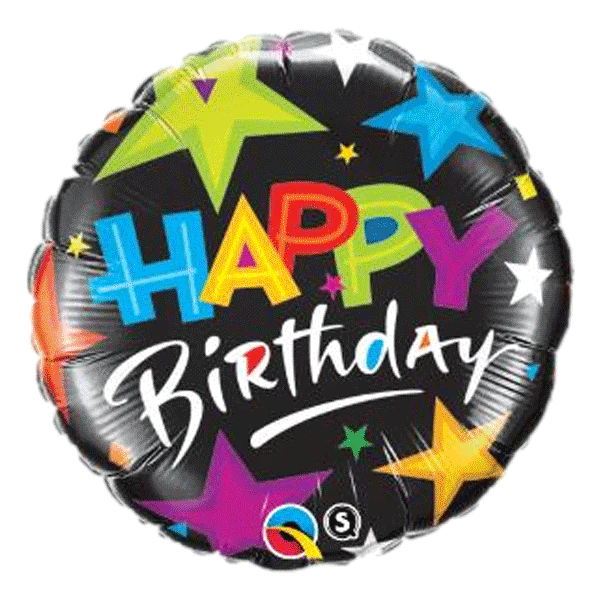 18” happy birthday foil balloon with helium