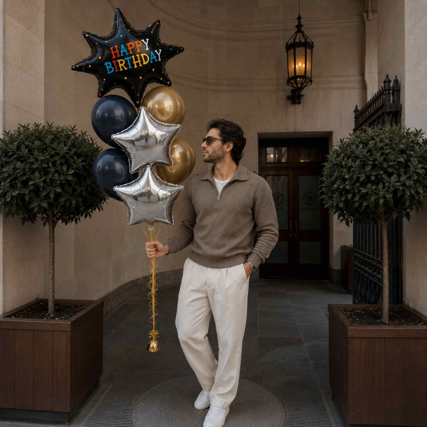 Navy Blue Birthday Balloon Bouquet