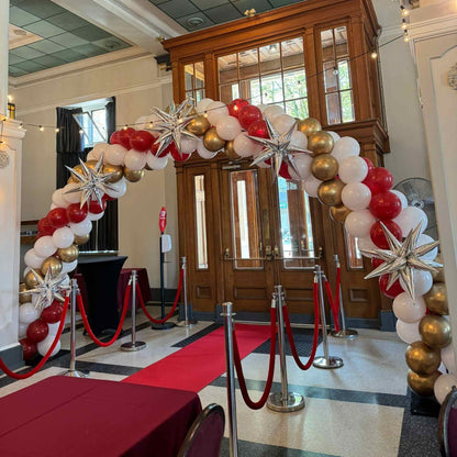 New Year Red and Gold Classic Organic Balloon Arch