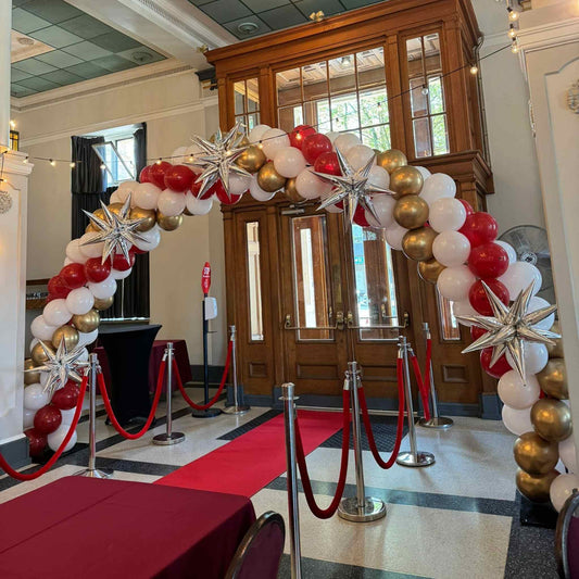 New Year Red and Gold Classic Organic Balloon Arch