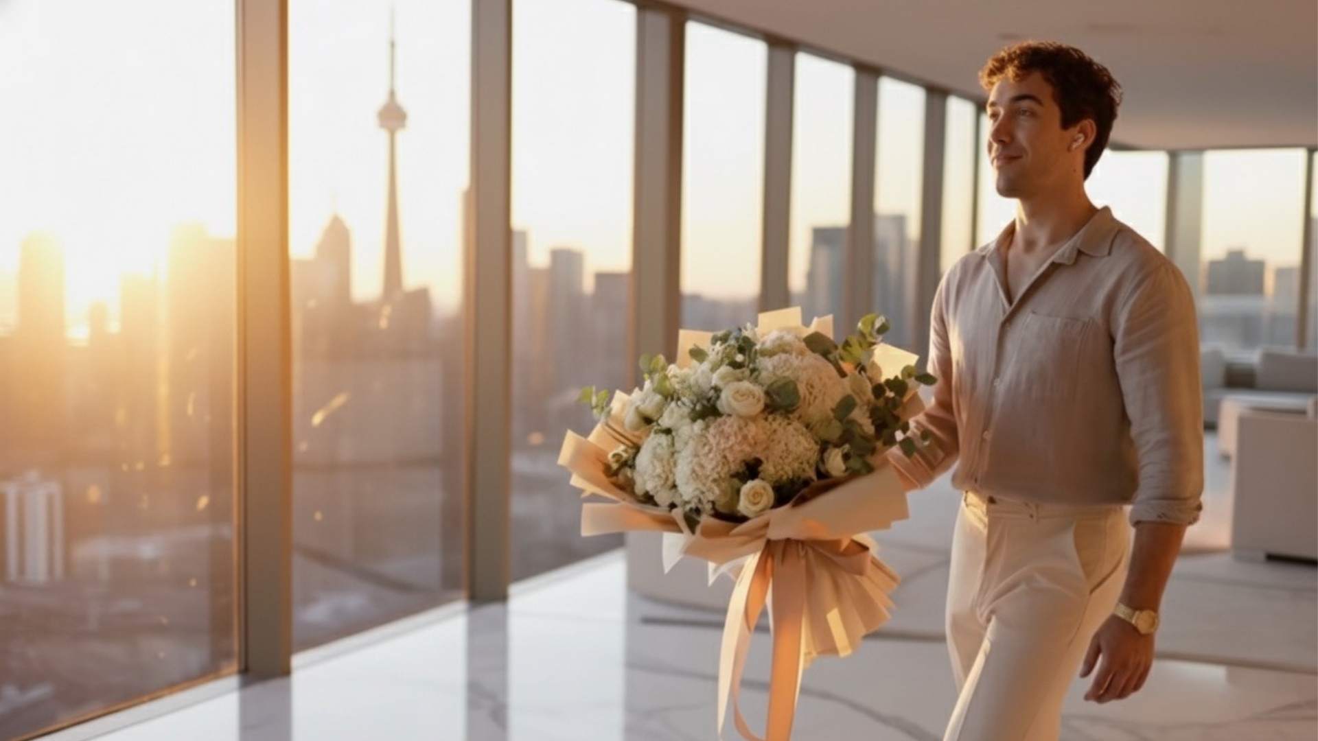 Load video: Video of One Up Balloons delivering luxury balloon bouquets, fresh flowers, and cakes across Canada.
