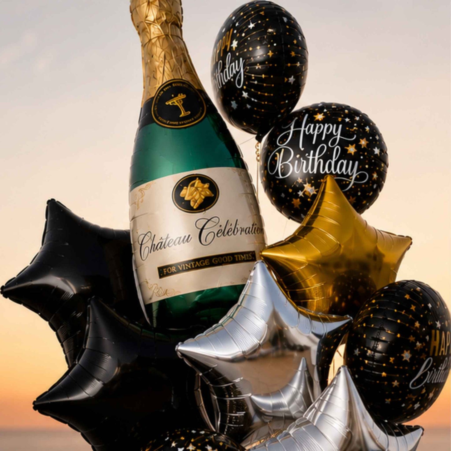 Celebration Bottle birthday balloon bouquet