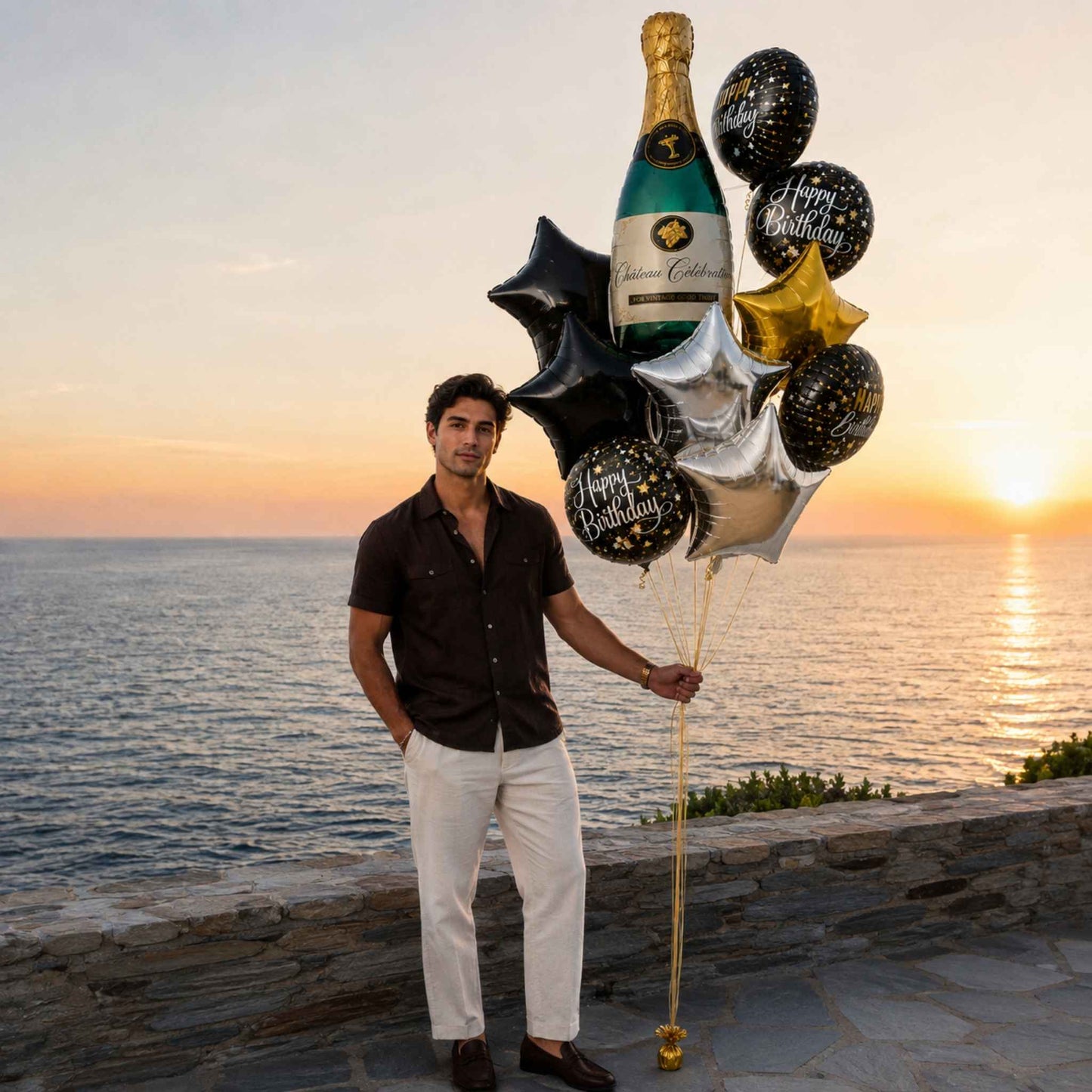 Celebration Bottle birthday balloon bouquet