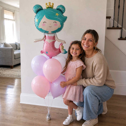 Helium filled mermaid foil balloon