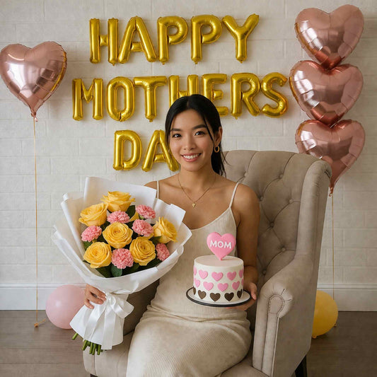 Mother's Day Flower Balloon Cake Bundle Save