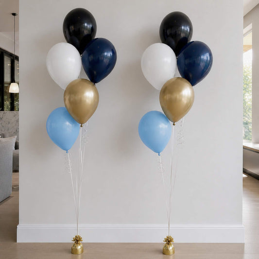 Navy Blue Classic Helium Balloon Bouquet of 5 - 2 Sets