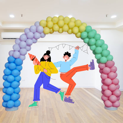 diy balloon kit arch pastel color and character dancing 