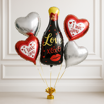 Xoxo Love Bottle Set Helium Balloon Bouquet