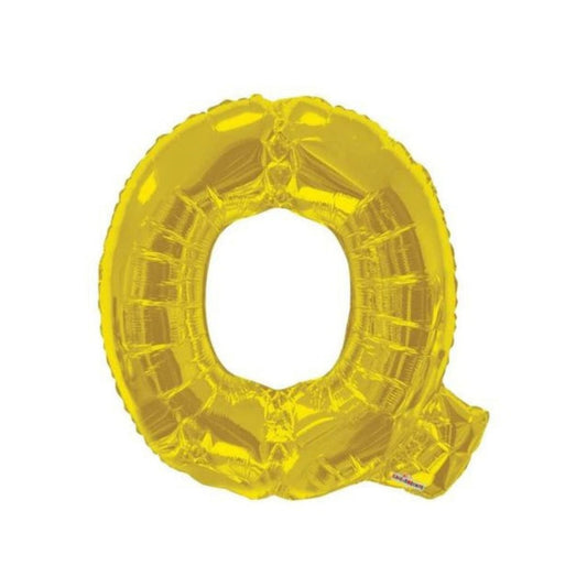 Letter Q Gold Foil Balloon, 13-in, Air-Filled for Birthday/Graduation/Baby Shower/Wedding