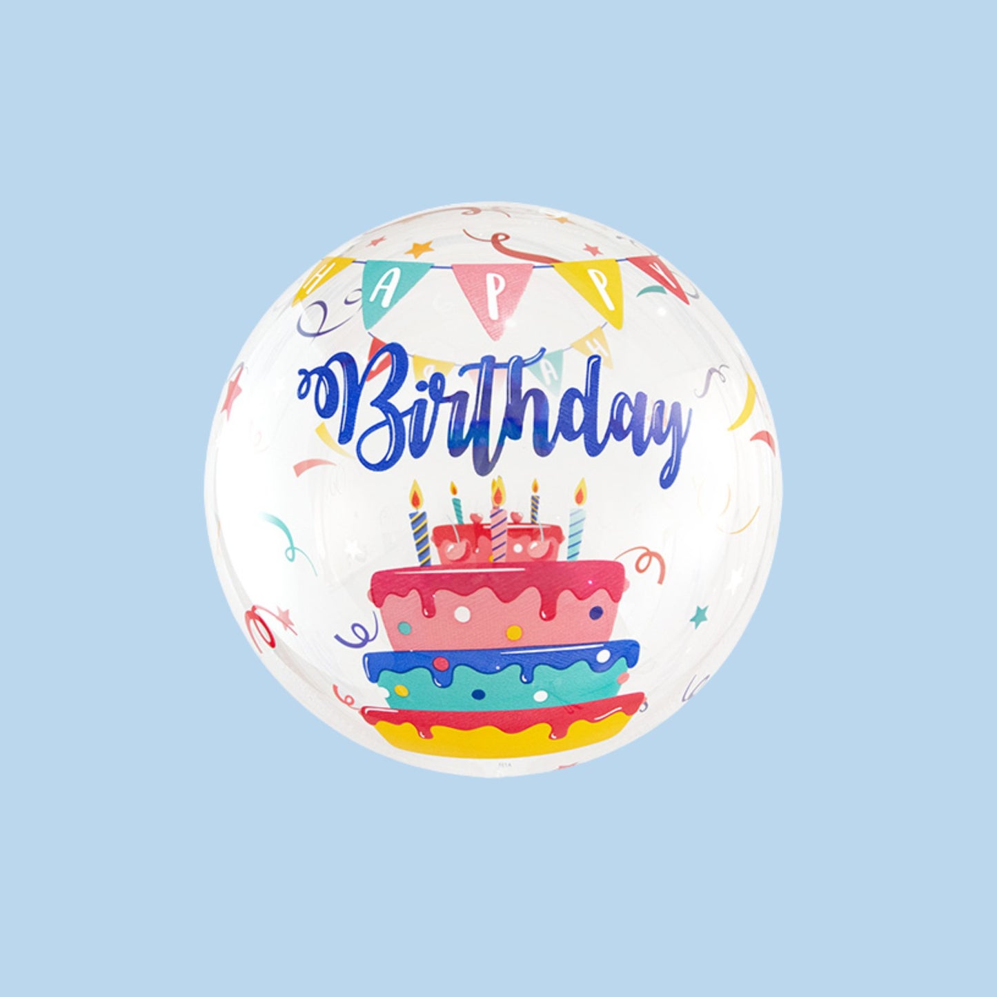 18 inch helium filled birthday cake bubble balloon