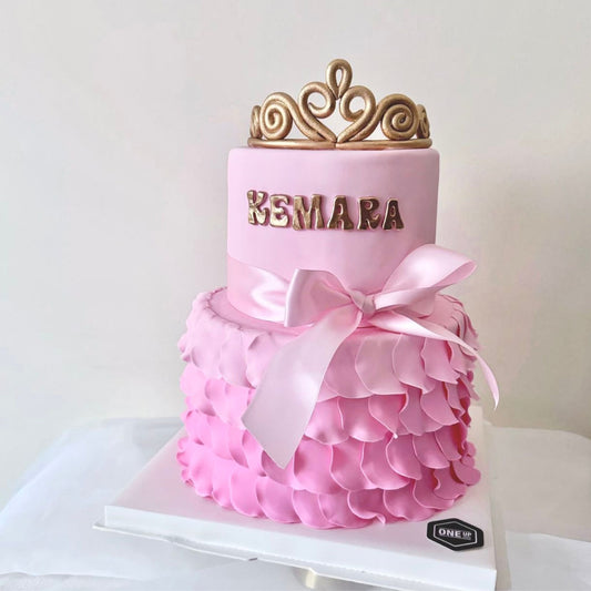 Double layer pink princess cake