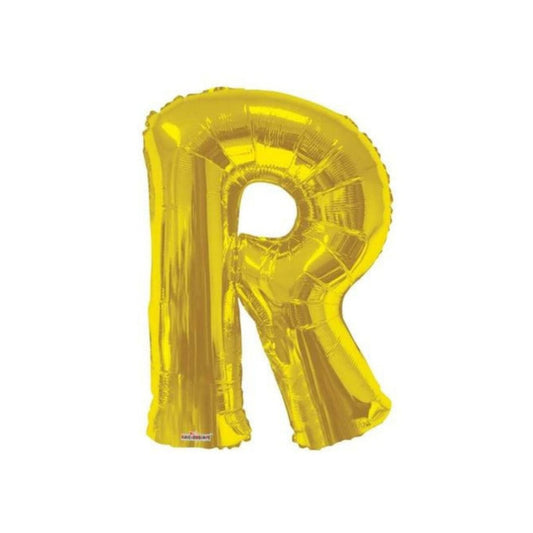 Letter R Gold Foil Balloon, 13-in, Air-Filled for Birthday/Graduation/Baby Shower/Wedding