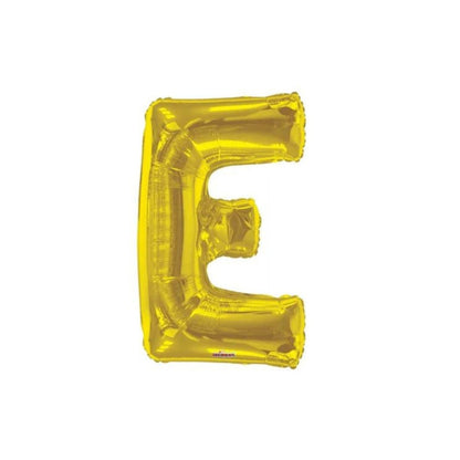 Letter E Gold Foil Balloon, 13-in, Air-Filled for Birthday/Graduation/Baby Shower/Wedding