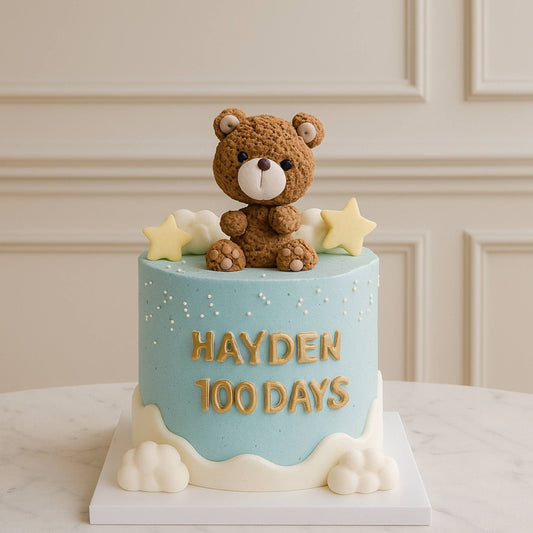 Baby Teddy Bear Cloud Custom Cake