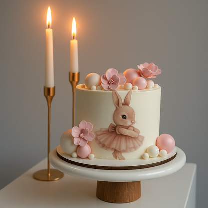 2D Birthday Rabbit Cake