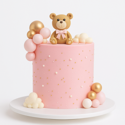 Pink Baby Edible Teddy Bear Cake