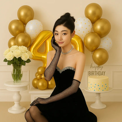 Starlight Classic Gold Balloon Cake Bundle (FREE Bonus Birthday Card)