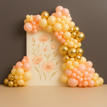 Customized floral backdrop flower garden celebration balloon decoration