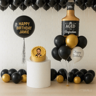 Hollywood Star Birthday Balloon Cake Bundle (FREE Bonus Card)