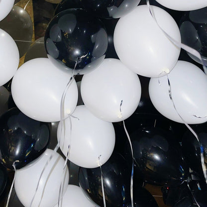 25 Black and White Classic Grad Helium Ceiling Balloons