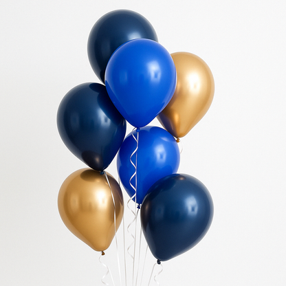 Celebrate Blue Helium Latex Balloon Bouquet of 7