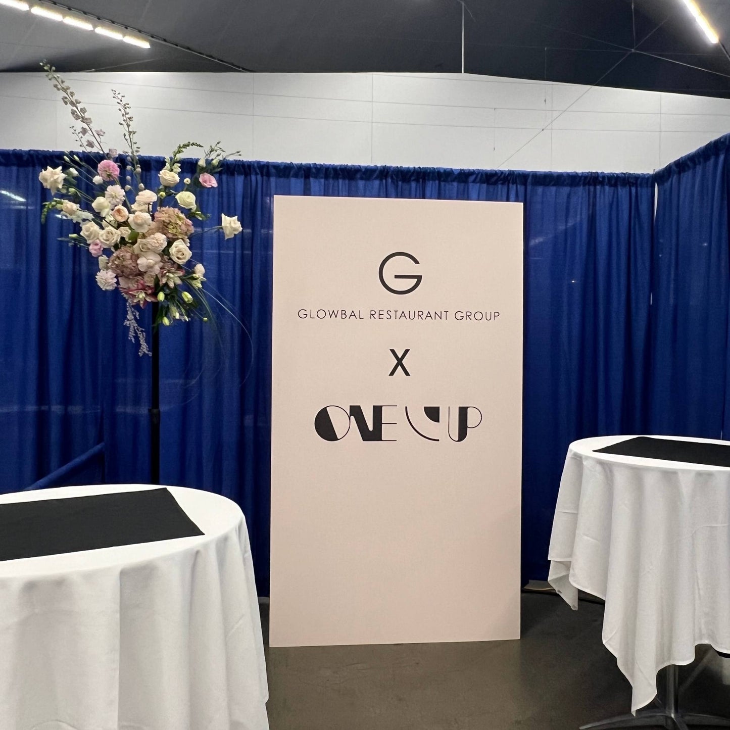 Elegant Custom Corporate Wedding Backdrop with luxury floral set up