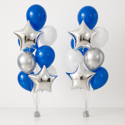 Corporate Blue Sky Classic Helium Star Balloon Bouquet Set